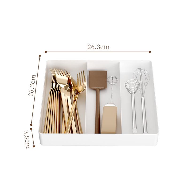 Dulap de depozitare încorporat pentru bucătărie cu sertar separator pentru tacâmuri și cutie pentru veselă