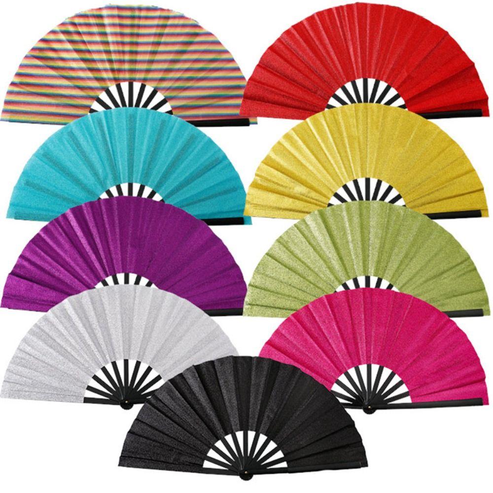 Handige Performance Danswaaier 33cm Kung Fu Waaiers Draagbare Glanzende Vouwwaaier Cadeau