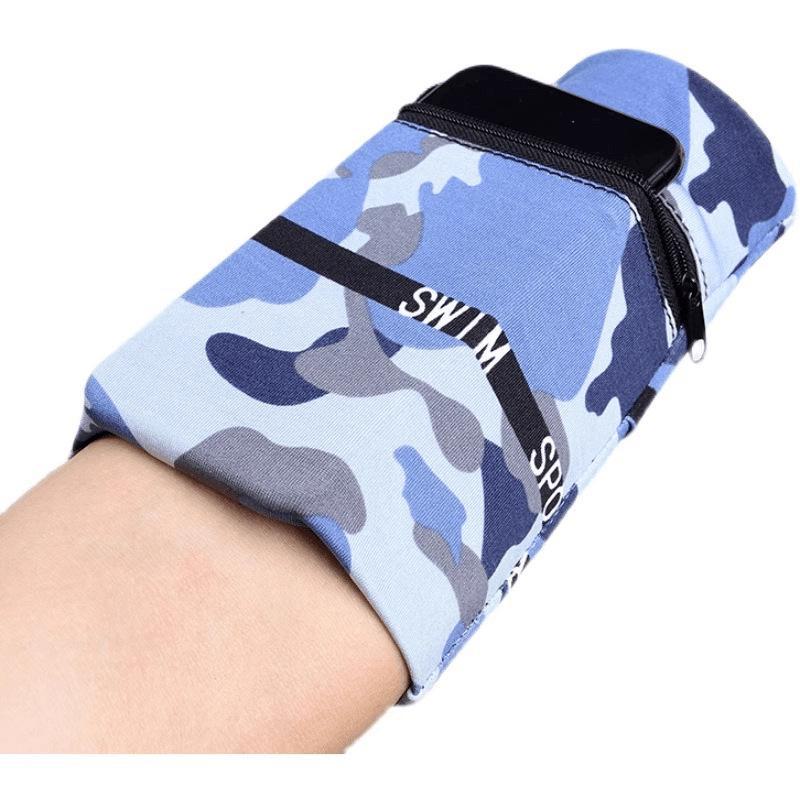 

Унисекс летняя спортивная сумка для телефона на запястье и руку для бега и активного отдыха синий/небо