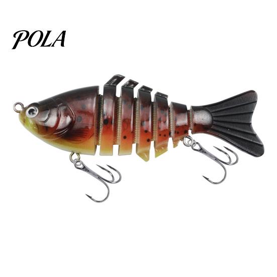 9.5CM/13.7G Multi-Jointed Fishing Lure with Hooks, Slow Sinking 7-Section Swimbait, Bionic Hard Artificial Bait for Freshwater Saltwater Fishing