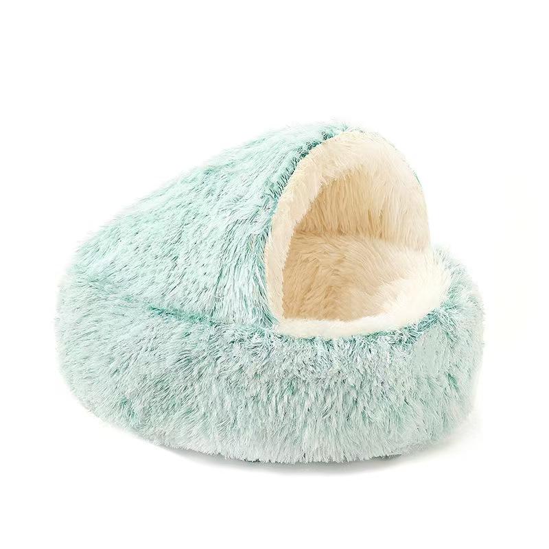 Cat Bed for Indoor Cats, Round Cat Nest Bed, Warm Soft Cat Cave Bed, Winter Self Warming Cat Bed, Small Puppy Pet Sleeping Bed