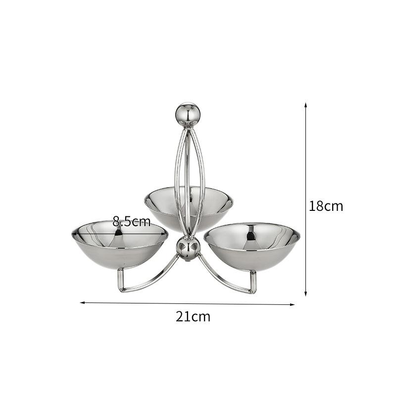 Stainless Steel Snack Platter 3-layer Fruit Plate Snack Bowl Dessert Plate Candy Bowl Pastry Plates Dried Fruit Platter Dish