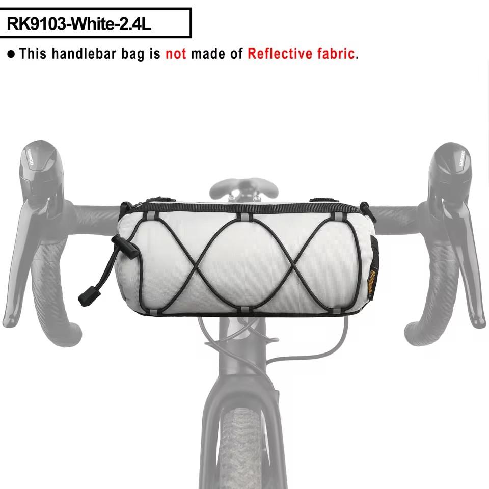 

Large Capacity Portable Bike Handlebar Roll Bag, Multi-purpose Elastic Band Frame Tube Pannier for MTB Road Cycling
