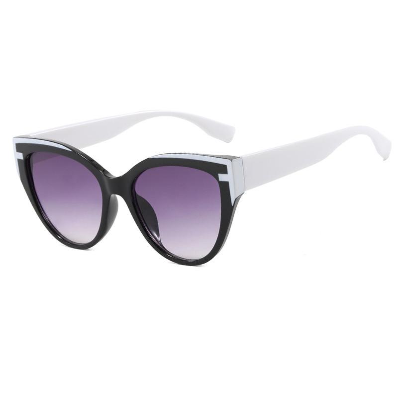 Vintage Cat Eye Sunglasses Women Elegant Fashion Brand Designer Retro Sun Glasses Splicing Colors Lunette De Soleil Femme UV400
