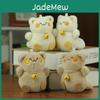 Cute Mini Lucky Cat Plush Doll Soft Keychain Hanging Bag Decoration Beige Brown