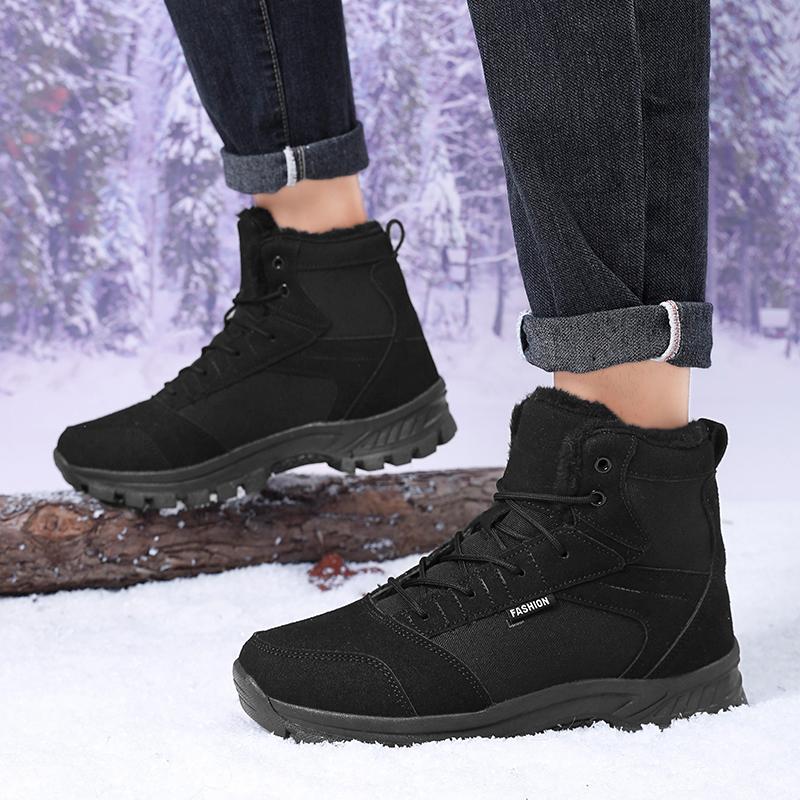 High-quality Men's Snow Boots Warm Plush Winter Boots Shoes Outdoor Snow Boots Non-slip Platform Shoes