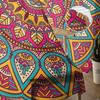 Mandala Bohemia Red Tulle Sheer Window Curtains for Living Room Kitchen Children Bedroom Voile Hanging Curtain
