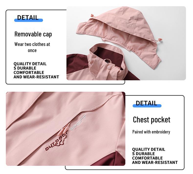 Unisex 3-in-1 Fleece-Lined Jacket Set, Detachable and Customizable with Logo