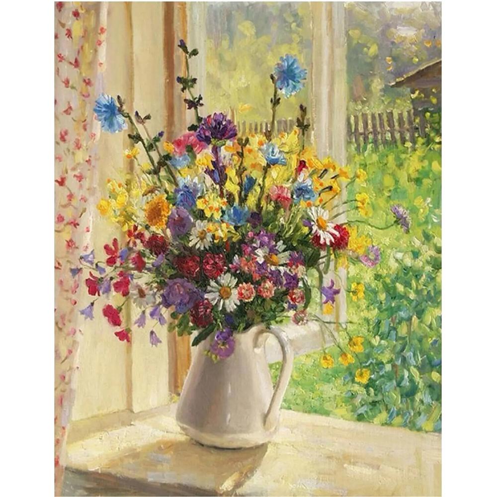 5D DIY Diamantmalerei Blume Kreuzstich-Set AB Diamant Runder Diamant Rose Sonnenblume Diamantstickerei Mosaikkunst Heimdeko