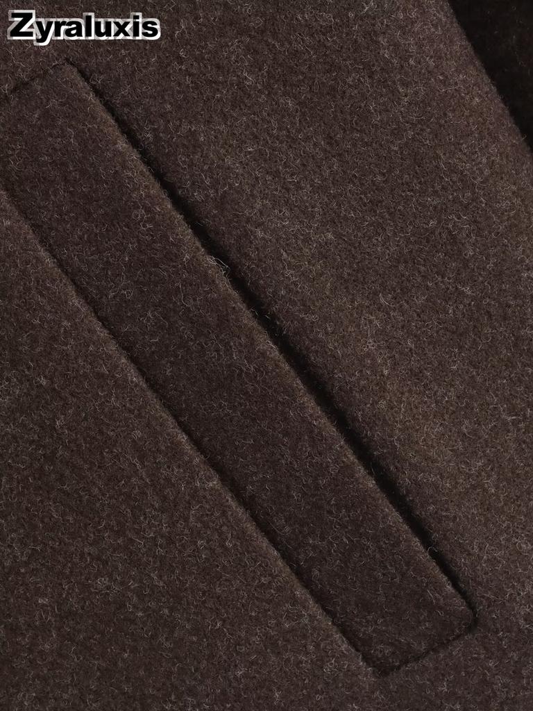 Women's Wind Pure Color Wide Fit Zippered Wool Coat Casual Versatile Autumn Winter Short Jacket