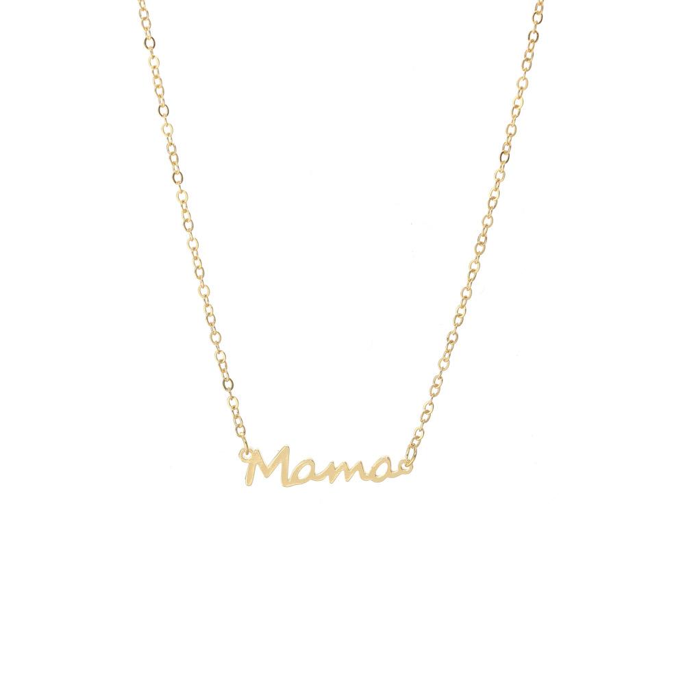 CARLIDANA Mother's Day Gift Hot Sale Letter MAMA Necklace for Mom Stainless Steel Gold Color Necklace Jewelry Women Anniversary