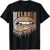Melanin Brown Sugar Biting Lips Cute Black History Month T-Shirt