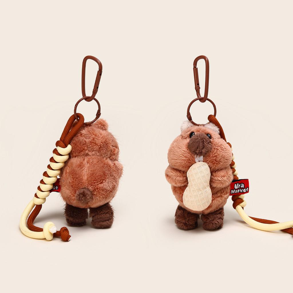 Cartoon Eating Cute Groundhog Plush Toy Pendant Keychain Gift For
