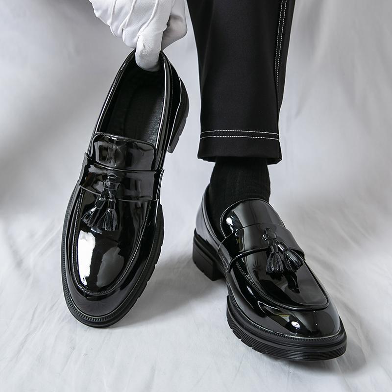 Men Business Fringed Shoes American Casual Comfortable Thick-soled Durable Fashionable Leather Shoes Travel Shoes Size 38-46
