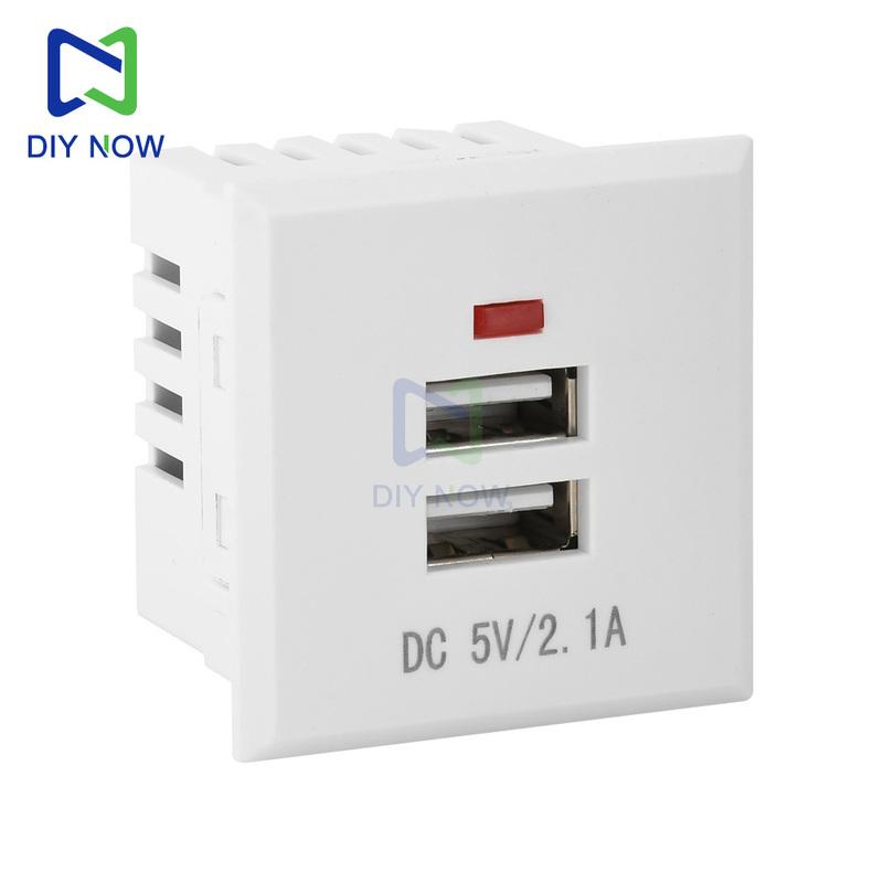 5V 2.1A Dual USB Power Socket Embedded Desktop Socket USB Charging Panel Module For Mobile Phones Tablets Ipad Chargers