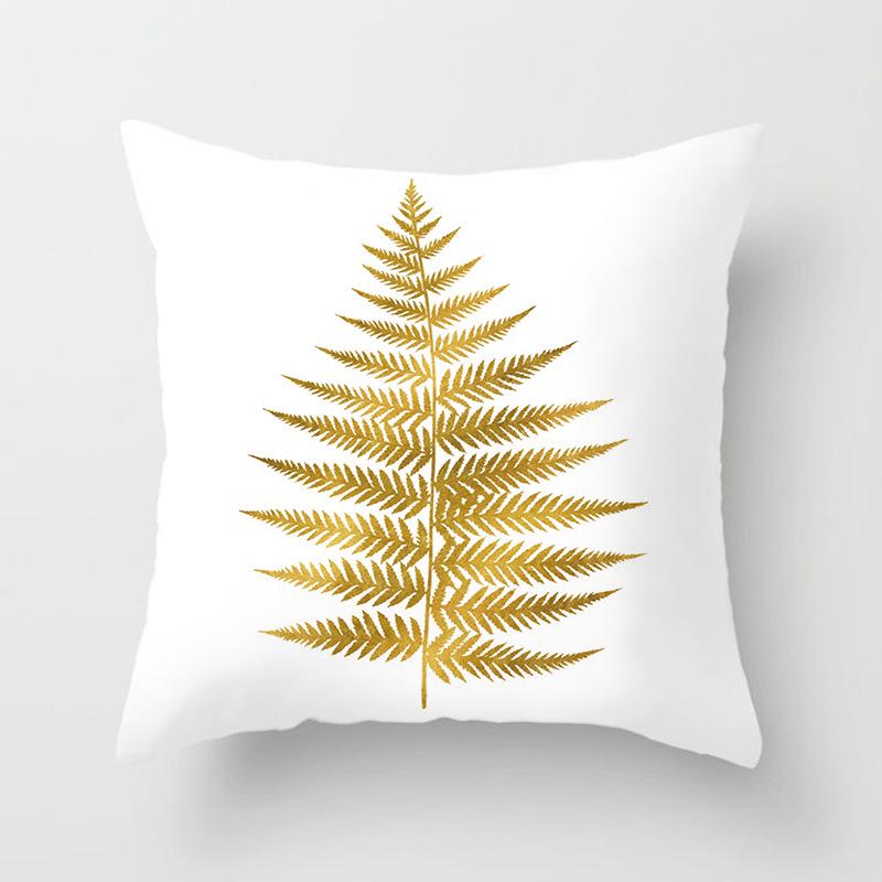 Home Furnishings Simple Golden Sofa Pillow Cover Digitally Printed Car Cushion Cover