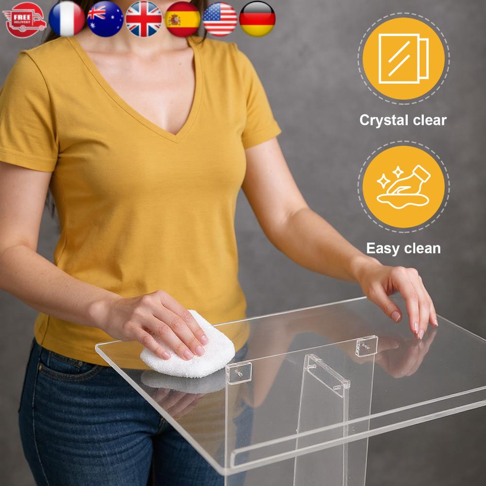 

43.31 Inch Acrylic Clear Church Lectern Conference Presentation Pulpit for Churches Speeches Weddings Classroom United States