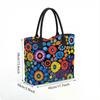  Colorful Floral Print Women Tote Bag Casual Large Capacity Shoulder Handbag for Daily Use