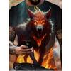 Fashion 3D Wolf Graphic T-Shirt Summer Outdoor Men's Short Sleeved Tee New Trend Round Neck