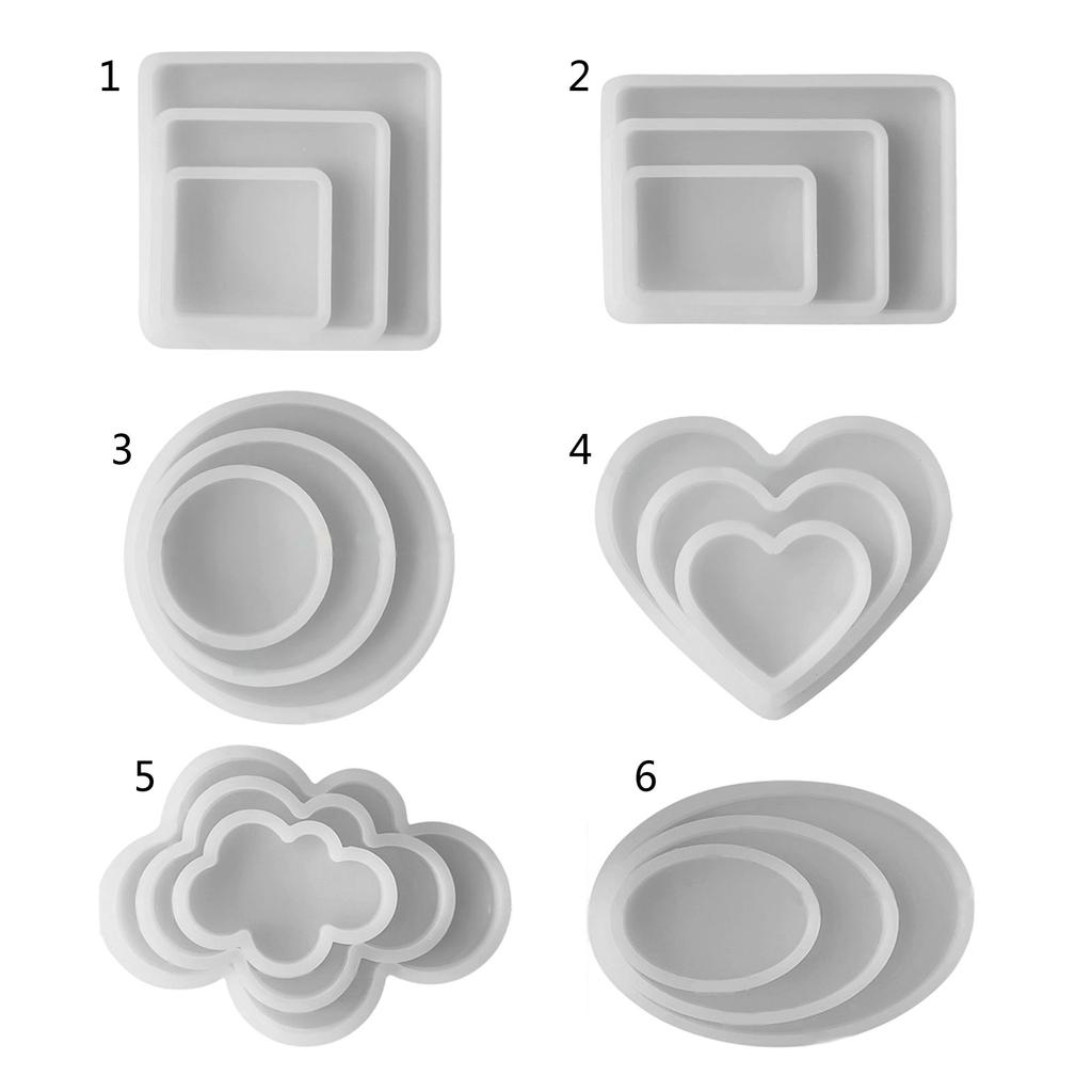 DIY Coaster Plate Molds Geometry Tray Cup Mat Silicone Molds for DIY Art Craft Cups Mats Epoxy Resin Coaster Molds