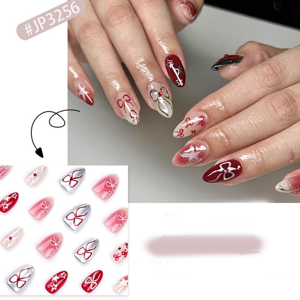 Unghii Elegante False French Press pe Unghii Manichiură Unghii False Femei