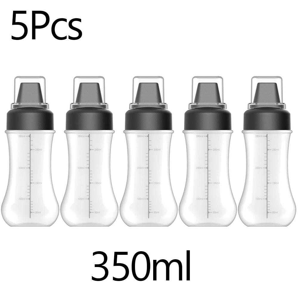 350ml Quetsch-Gewürzflaschen 5 Loch Saucen-Quetschflasche mit transparentem Deckel Küche Ketchup Senfsoße Olivenölflaschen