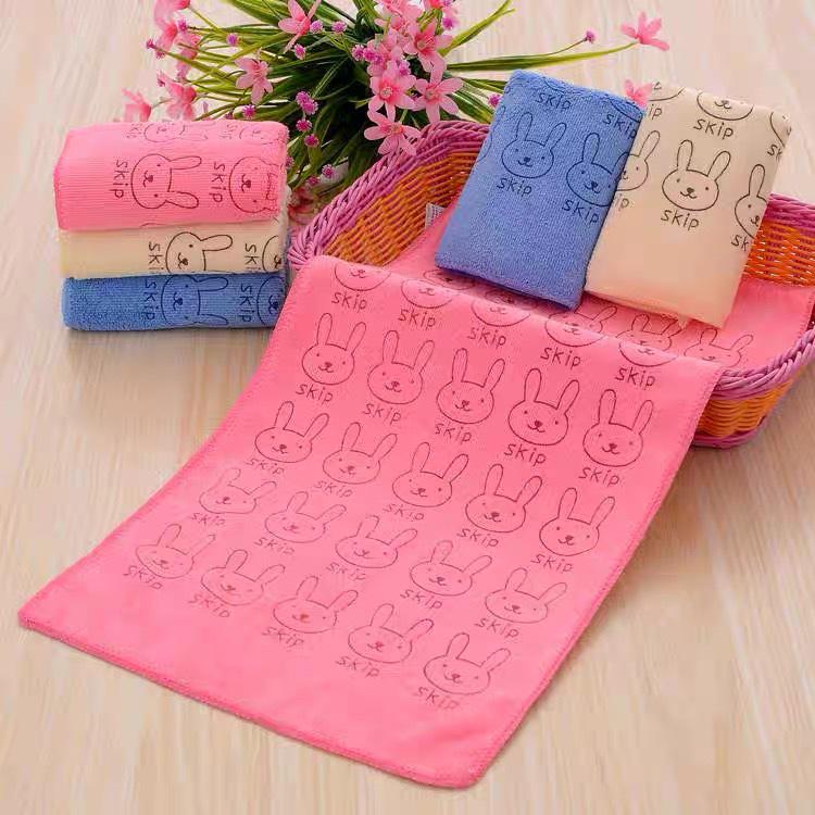 Serviette Cheveux Microfibre Dessin Animé Lapin - Douce, Douce pour la peau, Absorbante, Serviette pour enfant