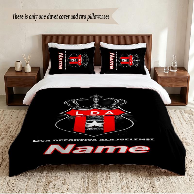 Club Sport La Alajuelense Personalized Custom Name 3‑Piece Bedding Set Soft Duvet Cover Set For Bedroom Home Decor