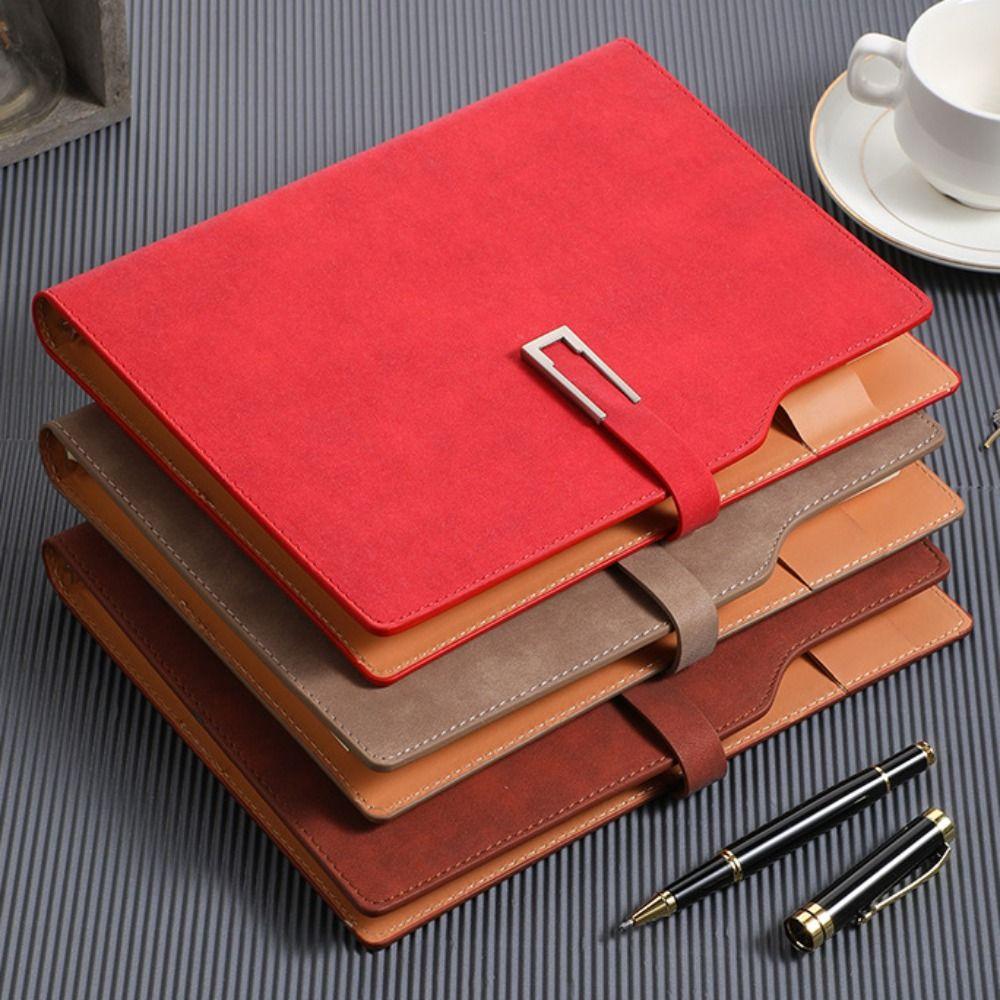 Retro A5 Notebook with Card Holder Memo Book 100 Sheets Loose Leaf Notebook  Birthday Gifts