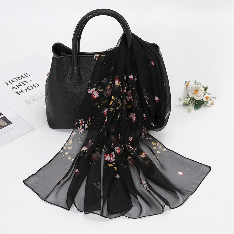 

New Georgie yarn fashion printing elegant celebrity silk scarf women, four seasons decorative festive gifts beach towel 160*50cm