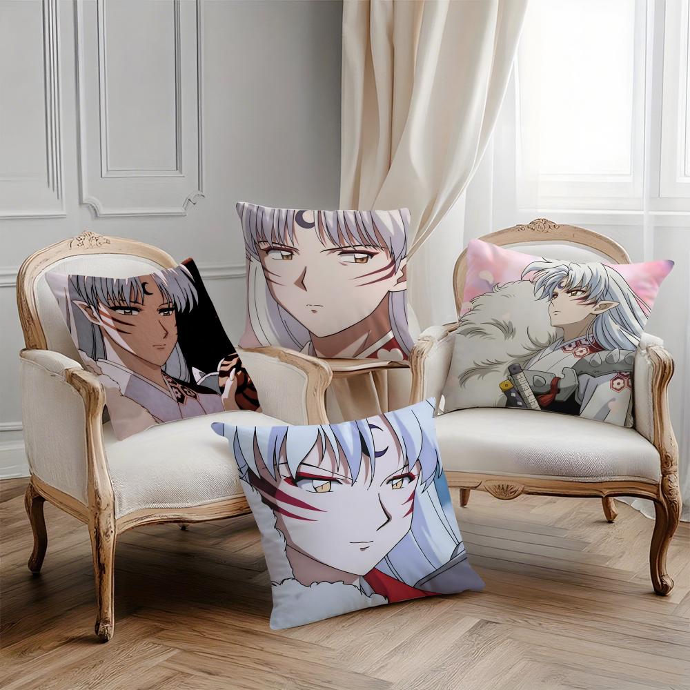 Anime Cool L-Inuyasha Sesshomaru Pillow Case Printing Pillowcase Living Room Sofa Cushion Cover Bedroom Room Decor