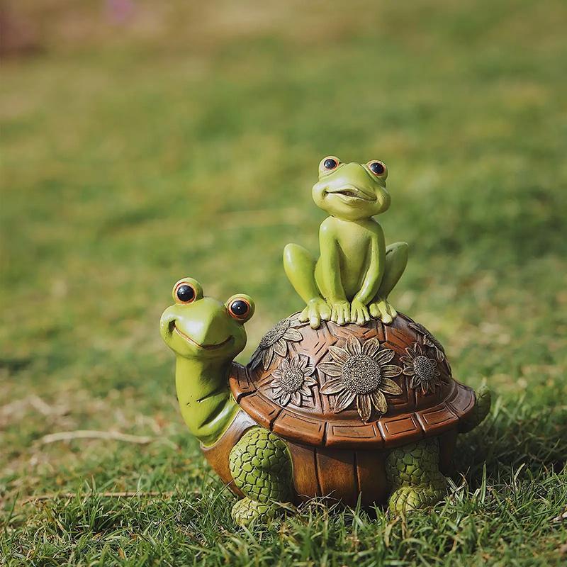 Cute Turtle, Frog Animal Decoration Statue Resin Sculpture Home, Room, Office, Flower Pot Outdoor Garden Decoration