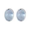 Boucles d'oreilles Clous Ovales Aigue-marine en Argent Sterling S925 pour Femmes - Style Élégant, Polyvalent et Cool.