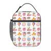 Cartoon Donut Ice Cream Pattern Insulated Lunch Bag for Women Kids Leakproof Food Boxes Thermal Lunch Box Tote