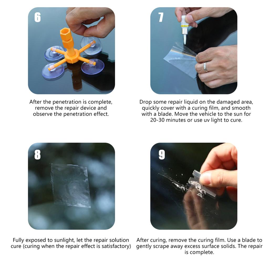 Efficiency Glass Repair Kit To Repair Scratches Cracks Windscreen Repair Kit Quick Fix Windshield Chip Repair Universal
