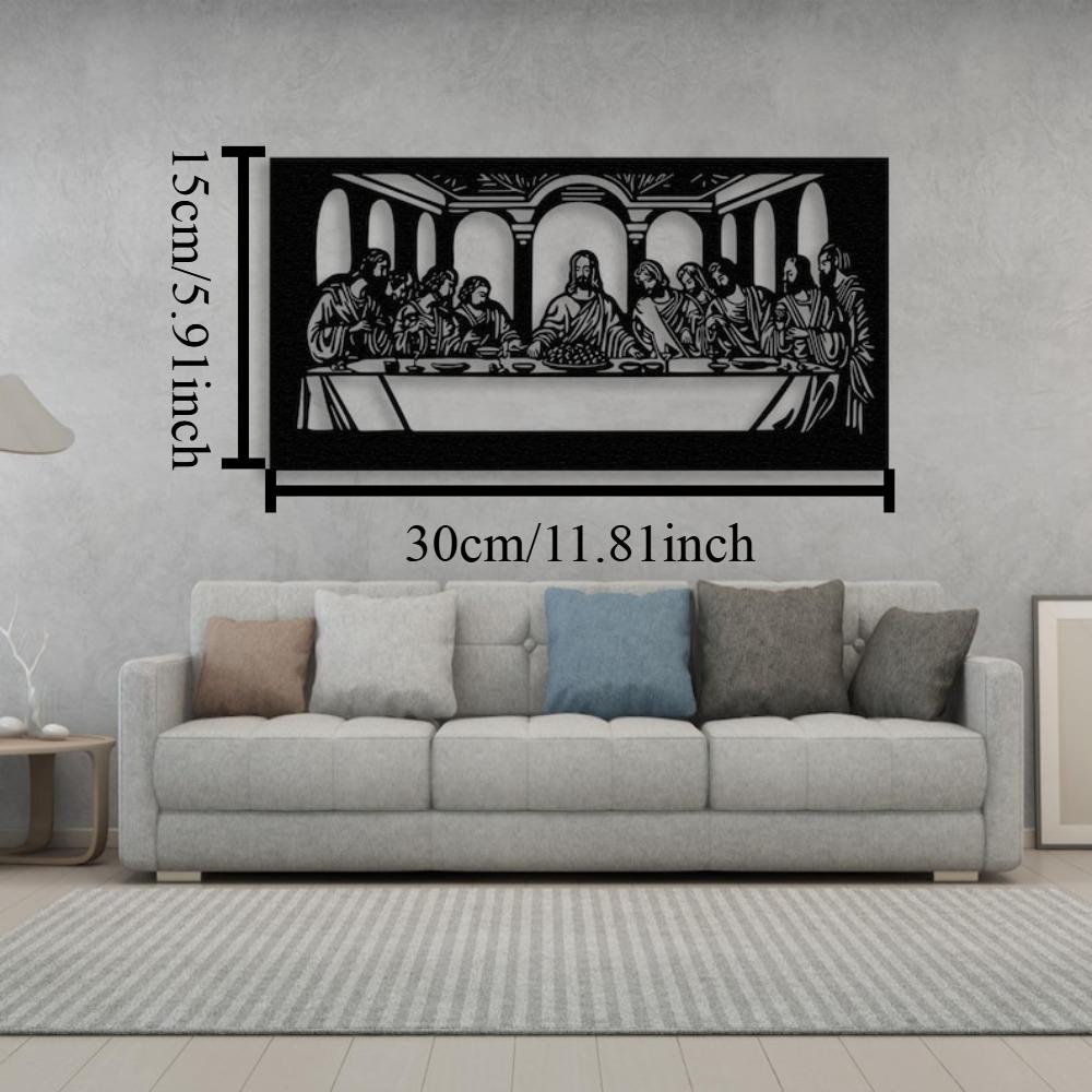 Forged Iron Wall Decor Jesus Last Supper Religious Christian Art Metal Panel 12in