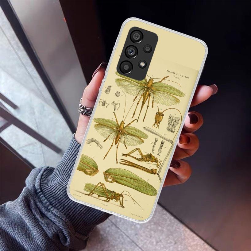 Bugs Bees Scientific Decomposition Phone Case For Samsung Galaxy A12 A52S A42 A32 A22 A51 A50 Note 20 Ultra 10 S10 Plus A71 A70
