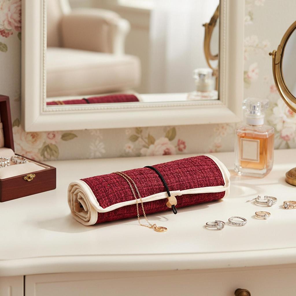 Travel Jewelry Case Organizer Organizer With Zipper Pockets Jewelry Travel Storage Bag Holder For Earrings Rings Bracelets Watch