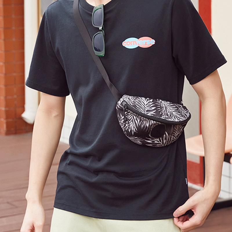 Converse Polyester Sling Bag, Trendy Crossbody Bag, Fanny Pack Regular Unisex Black 10022528-A04