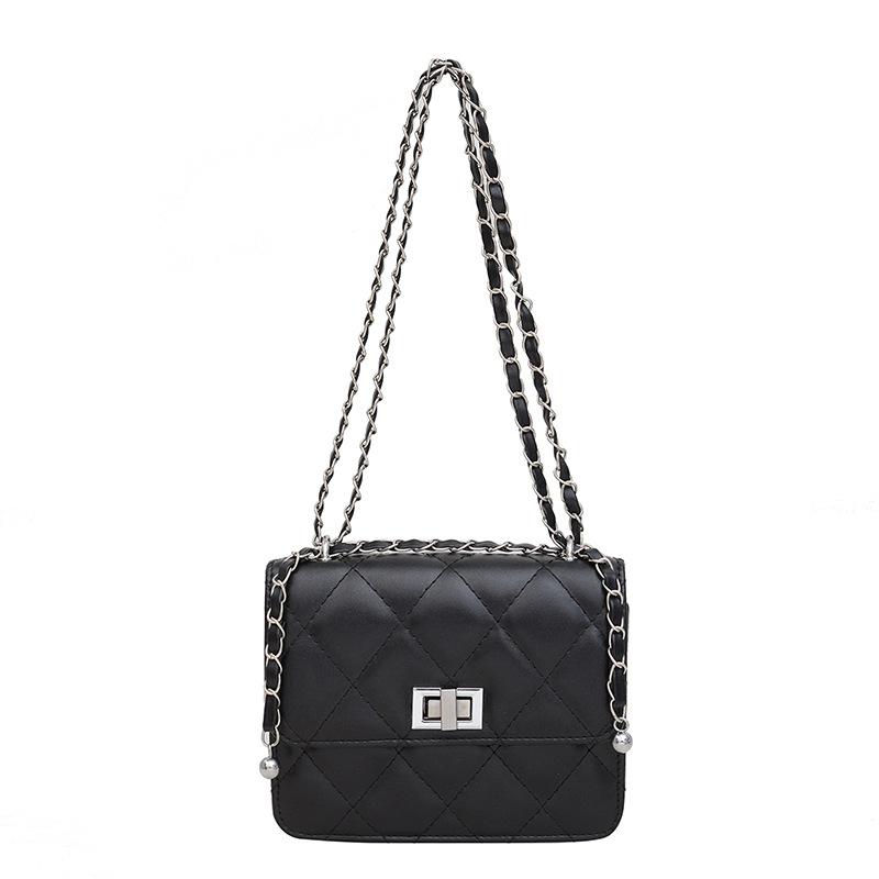 Mini silver bag women's 2025 new trendy fashion high-end diamond chain bag single shoulder crossbody small square bag