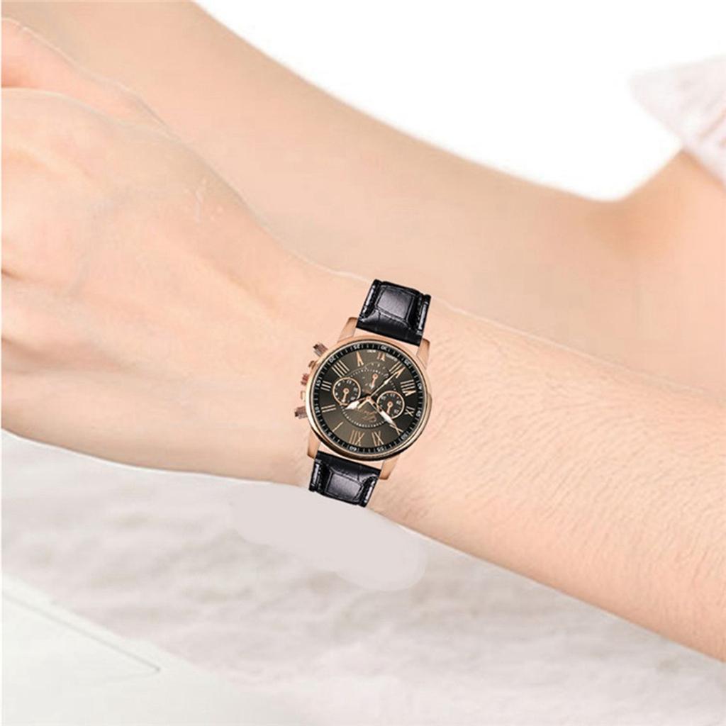 Women's Leather Quartz Analog Wrist Watch Multifunctional Waterproof Watch Fashion Durable Luxurious Watch Reloj Para Mujer