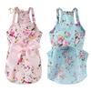 K&J Spring Summer Flower Print Cotton Cute Pet Dress Cat Dog Costume Outfit Clothes
