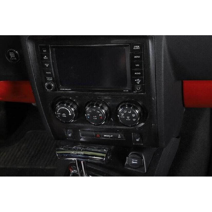 For Dodge Challenger 2009-2014 Black Aluminum Middle Console AC Knob Cover Trim