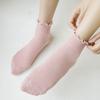 Solid Color Thin Harajuku Socks Spring Happy Women's Socks Cotton Colorful Kawaii Girls Fun Frill Riding Socks