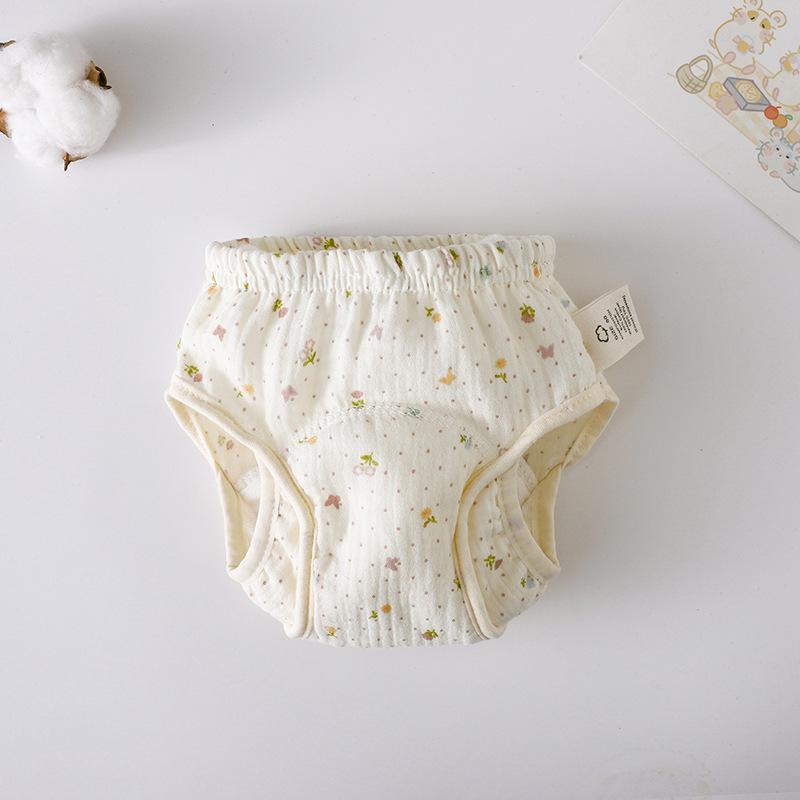Korean Style Winged Baby Gauze Pull-up Pants: Pure Cotton Diaper Cover & Training Pants