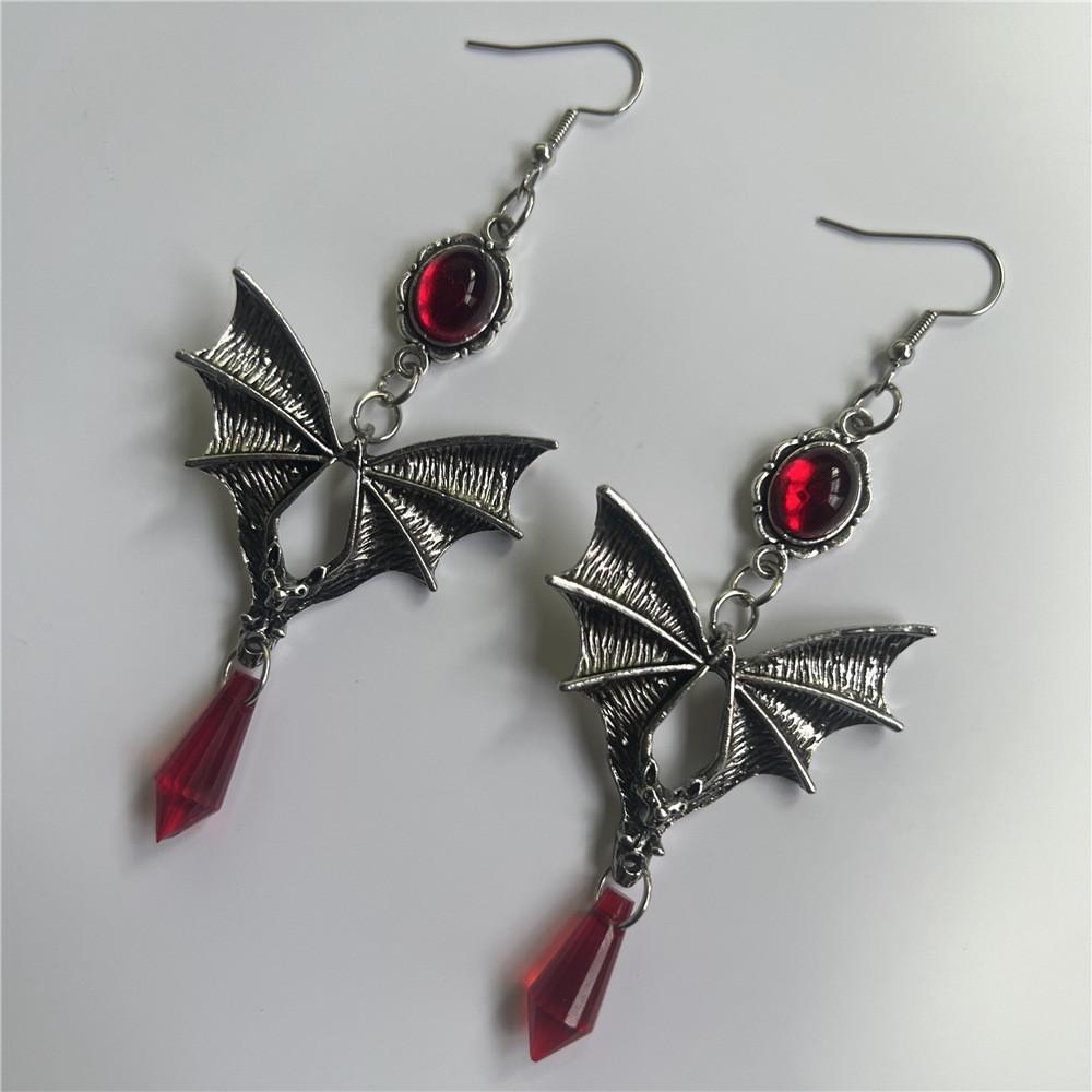 Gothic Vampire Bat Earrings With Alloy Material For Women Fashion Jewelry