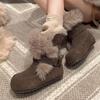 Fur Winter Women's Ankle Boots Flats Designer Warm Shoes Fashion Short Plush Woman's Boots New Cozy Suede Snow Botas Mujer