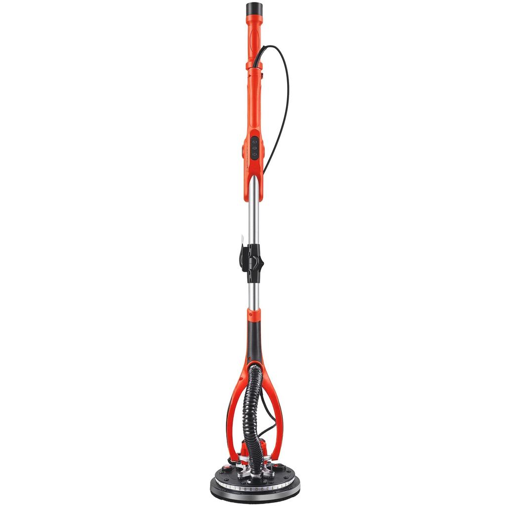 Lixadora de Gesso Acartonado, Lixadora Elétrica de Gesso Acartonado 950W, Ferramenta de Remoção de Teto com Pipoca com 7 Velocidades Variáveis 1000-2300 RPM, Luz LED de Deck Duplo, Dobrável &