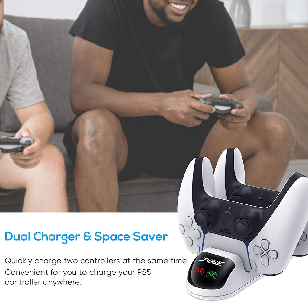2-in-1 Game Controller Dual Charger Plastic Charging Station LED Charging Dock Replacement for Plastic Controller Charger