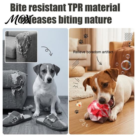 Non-Toxic Dog Balls for Boredom Geometric Ball Toy, Indestructible Chew Multi-faceted Teeth Durable Toys Destructive Chewers Cleaning Interactive